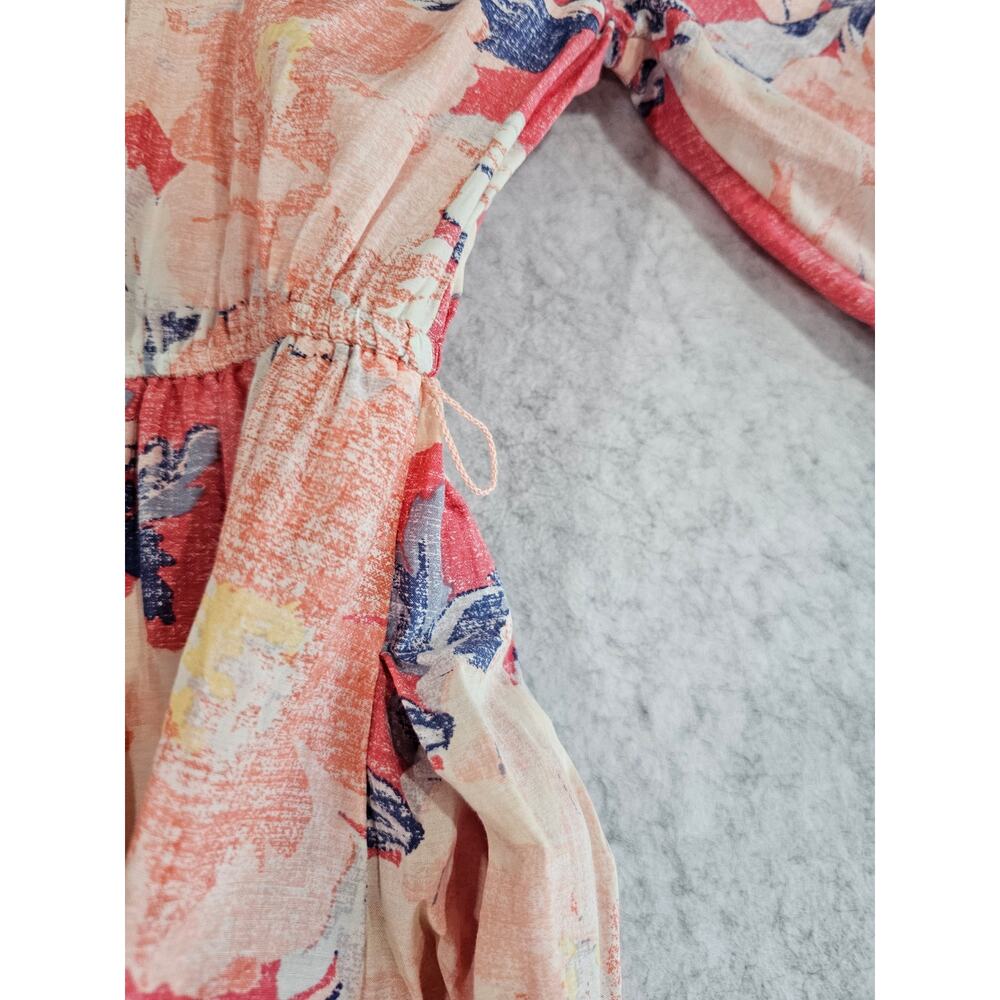 Gap Floral Print Three-Quarter Sleeve Tiered Midi Dress, Fully Lined, Sz XS - Picture 9 of 13